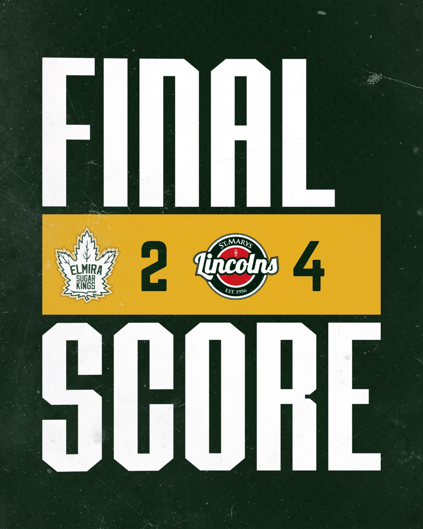 Not the start to the series we wanted, but we will be back! See you in St. Mary’s on Tuesday night at 7:30.

Can’t make the game? Watch on @flohockey 

#elmirasugarkings #gohl #proudtobeaking