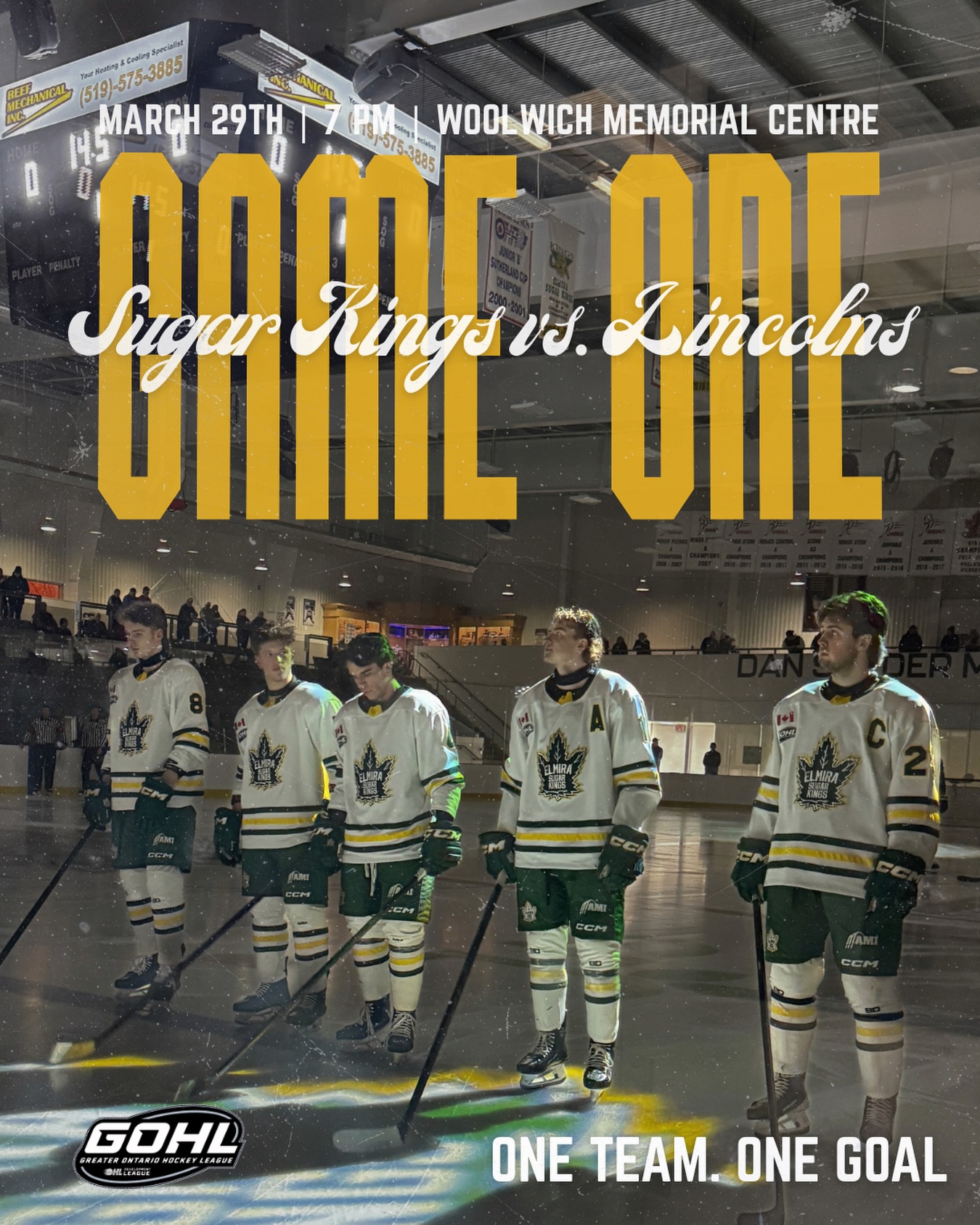 IT’S GAME DAY!! 🚨🚨 Tonight at 7 PM is Game One of the Round 2 of the Sutherland Cup Playoffs against the @stmlincolns 

Can’t make the game? Watch on @flohockey 

#elmirasugarkings #gohl #proudtobeaking #oneteamonegoal