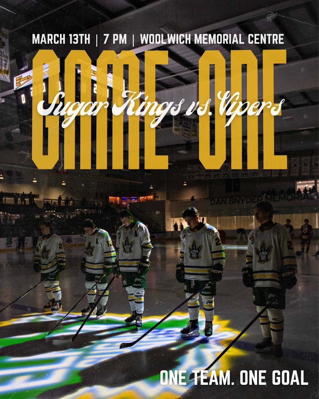GAME 1 IS TONIGHT! 🚨🚨 Tonight we face off against the @lasallevipershockeyclub in Game one of the playoffs! 7 PM at the Snyder. 

Can't make the game? Watch on @flohockey 

 #elmirasugarkings #gohl #proudtobeaking #oneteamonegoal