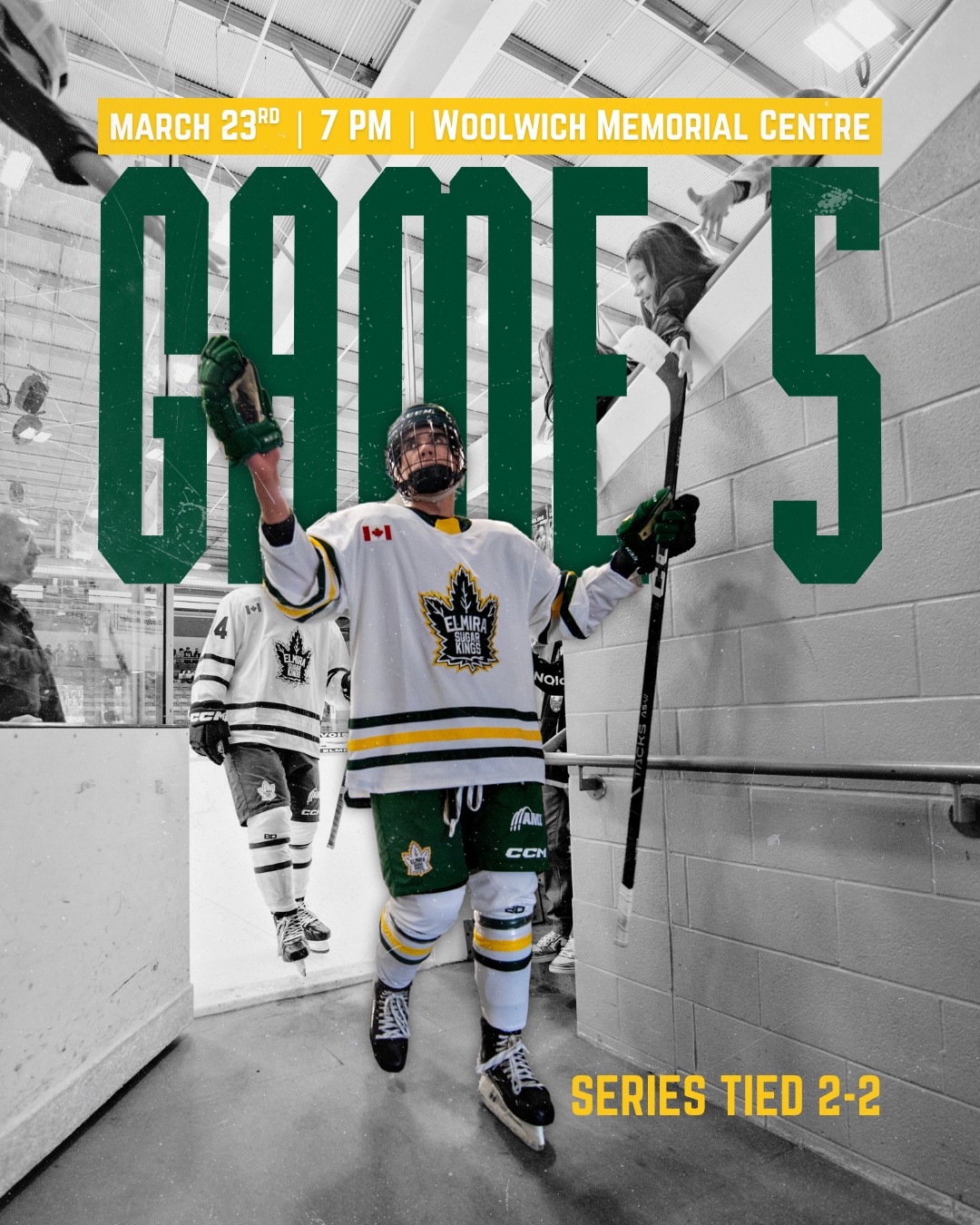 GAME 5!! 🚨🚨 We are back at home again vs. @lasallevipershockeyclub  tonight at 7 PM!

Can't make the game? Watch on @flohockey 

#elmirasugarkings #gohl #proudtobeaking