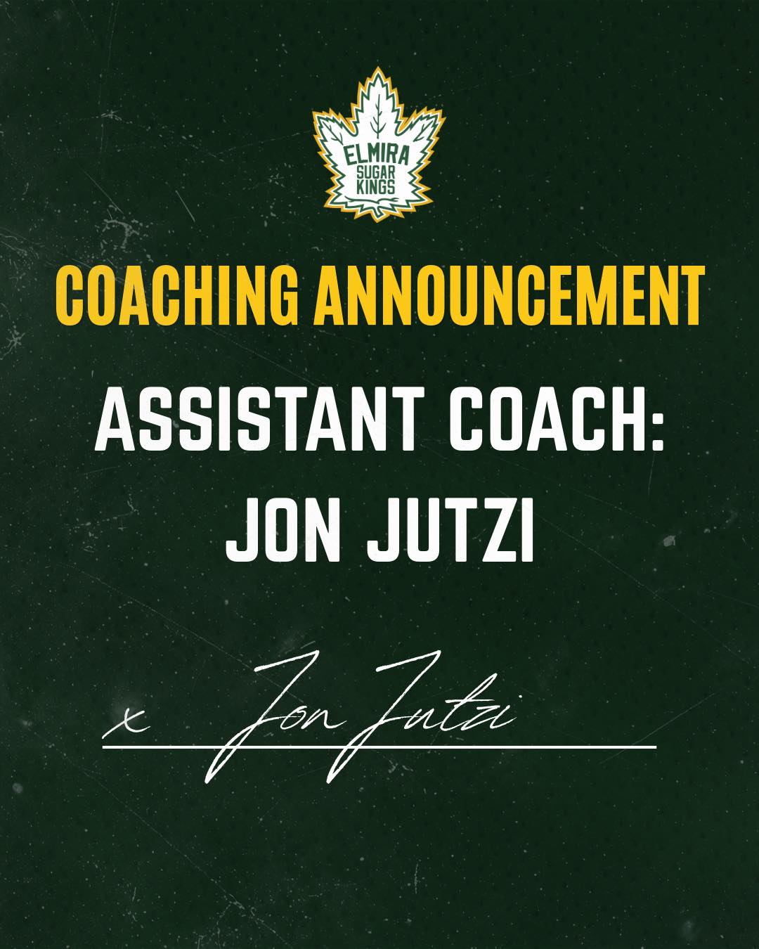 The Elmira Sugar Kings are proud to welcome Jon Jutzi back to the organization as an Assistant Coach for the upcoming season.

For Jutzi, this opportunity represents a return to where much of his hockey journey began. A Sugar Kings defenceman from 2007 to 2009, he was a key member of the organization before embarking on a successful playing and coaching career that has taken him through the NCAA, professional hockey, and the Ontario Hockey League.

Originally from Tavistock and now making his home in nearby Kitchener, Jutzi enjoyed a standout collegiate career at Minnesota State University (Mankato) before playing more than 100 professional games in the AHL and ECHL.

Most recently, Jutzi served as an Assistant Coach with the Niagara IceDogs of the OHL, where he worked closely with elite young players and gained valuable experience at one of Canada’s highest levels of junior hockey.

Jutzi’s return to Elmira is a true full-circle moment. Having once worn the Sugar Kings jersey himself, he understands the pride, tradition, and expectations that come with being part of the organization. He now returns eager to help the next generation of Sugar Kings grow both on and off the ice.

Head Coach Cory McRae echoed the excitement of the organization, saying: “Adding someone with Jon’s background, experience, and understanding of the game will be a tremendous asset for our players and our organization.”