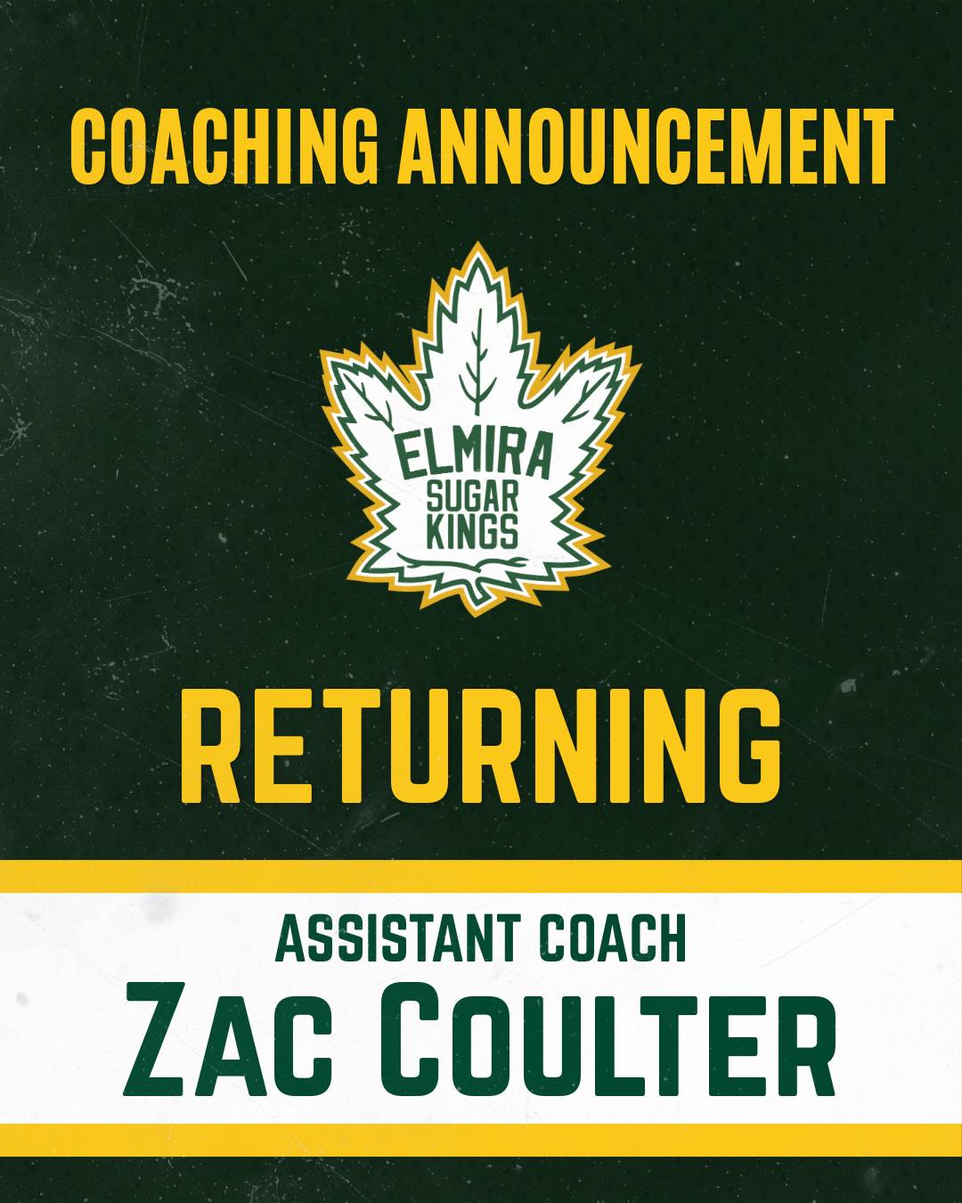 Welcome Back, Zac!

#elmirasugarkings #gohl #proudtobeaking