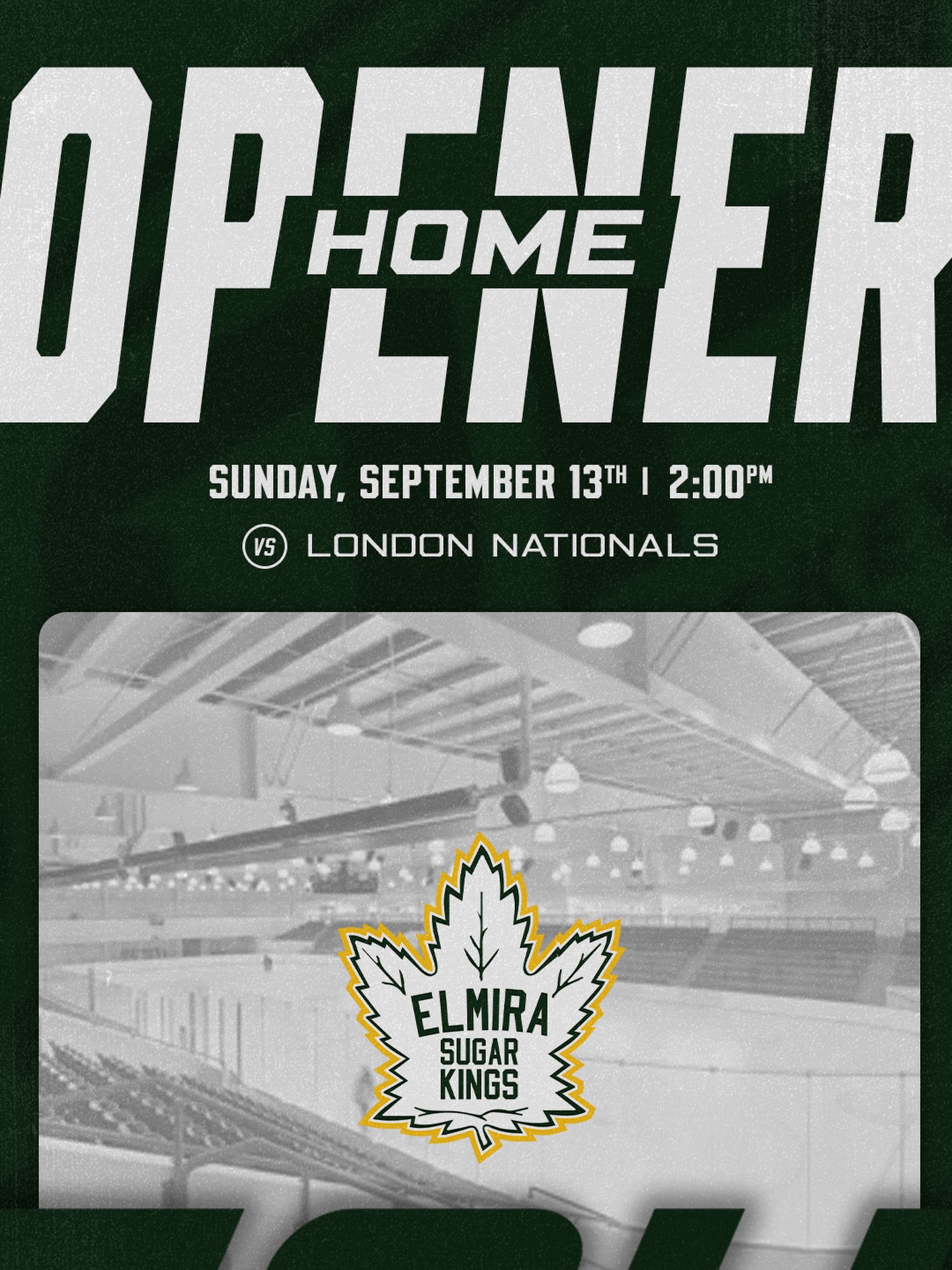 Home Opener 09.13.26 vs. @londonnationals 

#elmirasugarkings #gohl #proudtobeaking