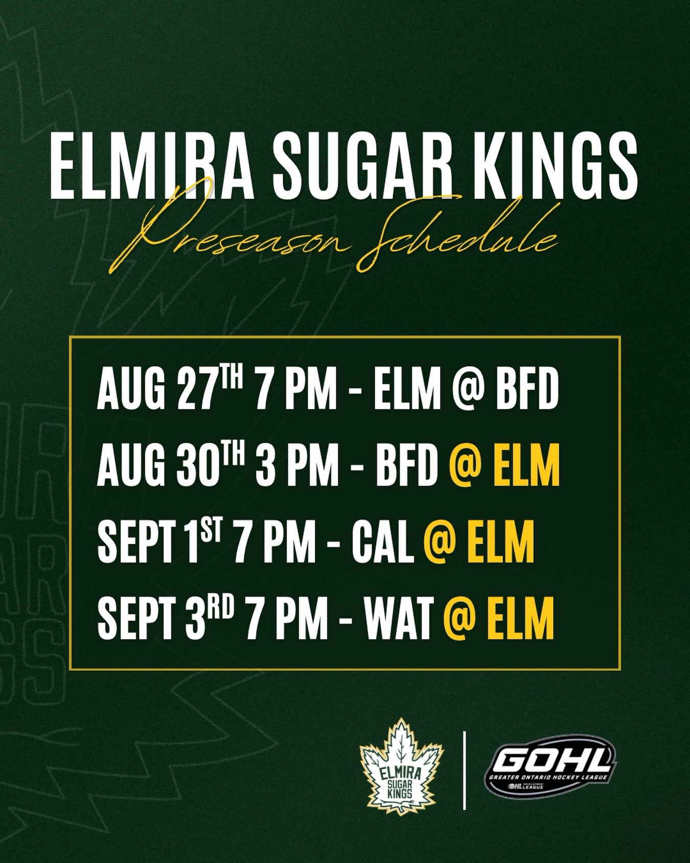 ESK PRESEASON LOADING….

#elmirasugarkings #gohl #proudtobeaking