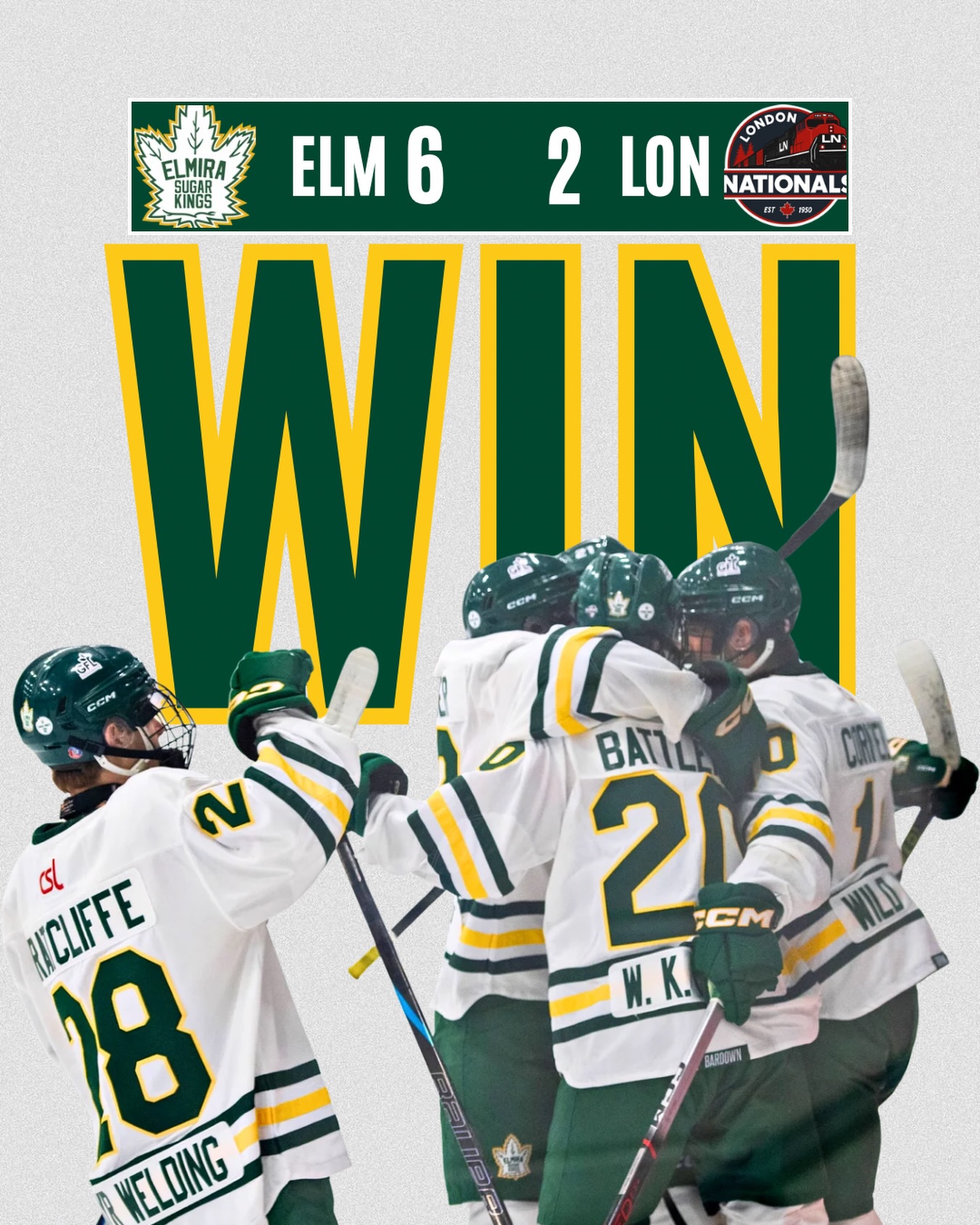 SUGAR KINGS WIN!! 

What a way to start the season! 🚨🏒

#elmirasugarkings #gohl #proudtobeaking